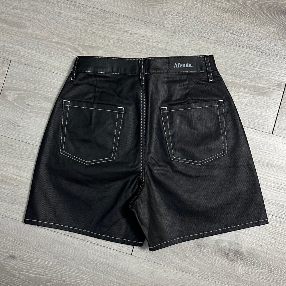 Sample BNWT Afends - Shelby - Women's Organic Denim Coated Black Shorts Size 26 - Picture 2 of 9